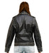 Afaaf Women’s Black Lambskin Leather Jacket Studded Biker Style