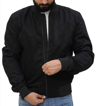 Burak Men’s Twill Safety Padded Motorcycle Bomber Jacket