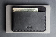 Triple Pocket Cowhide Leather Card Case