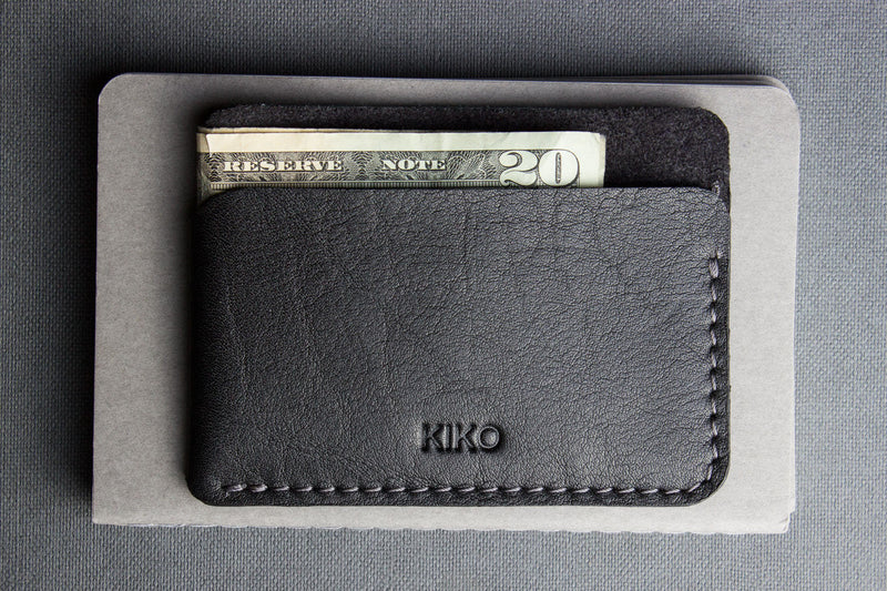 Triple Pocket Cowhide Leather Card Case