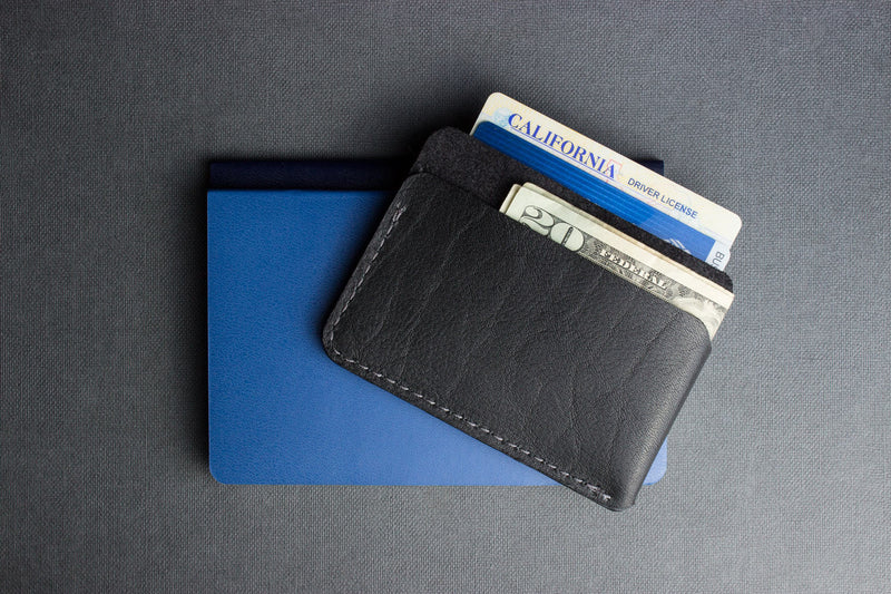 Triple Pocket Cowhide Leather Card Case