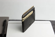 Triple Pocket Cowhide Leather Card Case