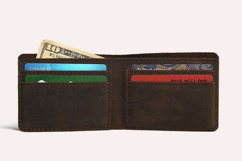 Compact Leather Four Card Wallet