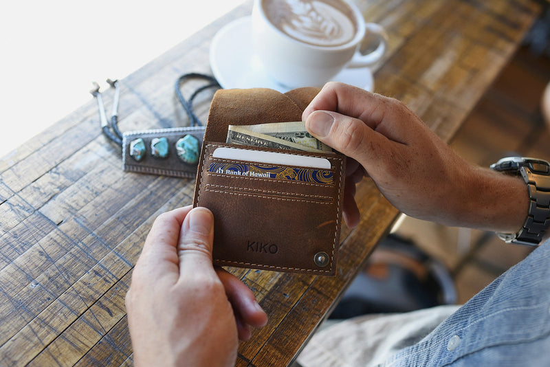 Leather Wing Fold Card Case