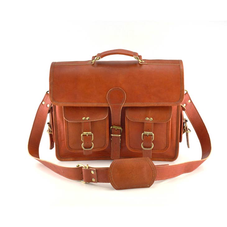 Jack Vintage Style Leather Laptop Briefcase – Inland Leather Co