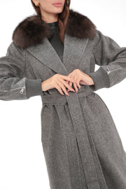 Genuine Polar Fox Wool Coat