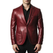 Mateo Men’s Maroon Premium Leather Blazer