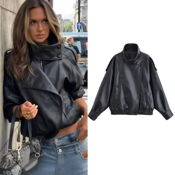Willow Women's Black Faux Leather Motorcycle Jacket