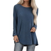 Women's Loose Fit Long Sleeve Tunic Top