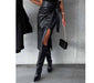 Rosie Women's Genuine Leather Skirt Black