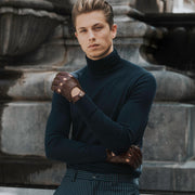 Mario (brown) - Lambskin leather driving gloves