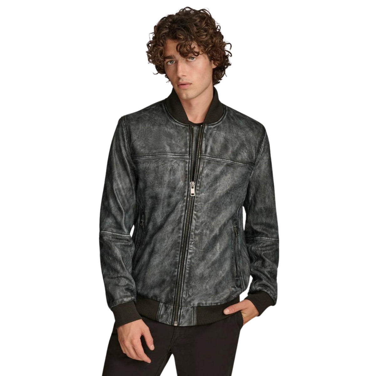 Corbin Men's Vintage Leather Bomber Jacket