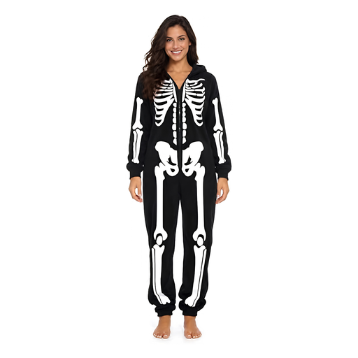 Just Love Women's Adult Onesie Skeleton Halloween Costume with Hood