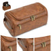 PU Leather Toiletry Bag for Men & Women – Hanging Travel Dopp Kit Organizer
