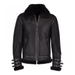 Men’s Black Aviator Flying Bomber Shearling Leather Jacket