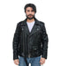 Kaan Zipper Leather Biker Jacket for Men's Black