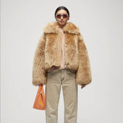 Women’s Brown Winter Shearling Leather Jacket