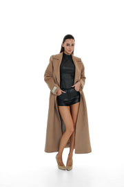 Camel Cashmere Blend Coat for Women