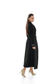 Black Cashmere Blend Coat for Women