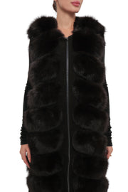 Genuine Polar Fox Fur Vest – 90 cm Longline