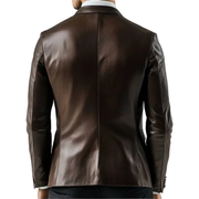Finley Brown Leather Blazer - Leather Blazer for Men Brown