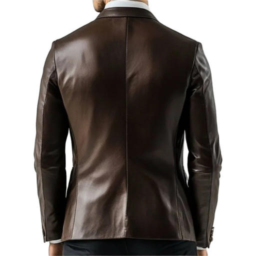 Finley Brown Leather Blazer - Leather Blazer for Men Brown