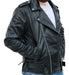 Kaan Zipper Leather Biker Jacket for Men's Black
