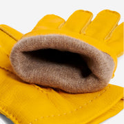 Matteo (yellow) - Gloves made of American deerskin leather with cashmere lining