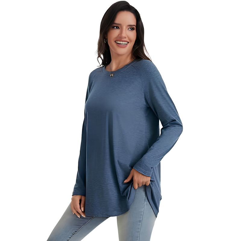 Women's Loose Fit Long Sleeve Tunic Top