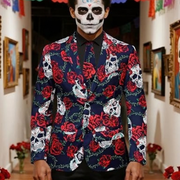 Men's Halloween Sugar Skull Blazer & Tie Set