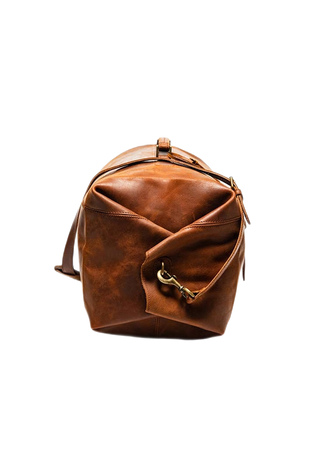 Nicole Military Leather Duffle Bag Tan