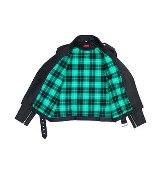 Lina  Genuine Leather Biker Jacket For Women Zipper Closure Black