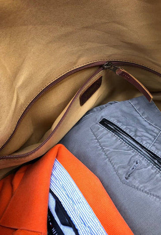 Samantha Big Mouth Leather Duffle Brown