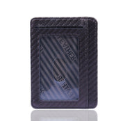PU Leather Carbon Fiber Wallet Mini Slim Business Card Holder