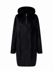Rei Reversible Faux Fur & Suede Coat in Black