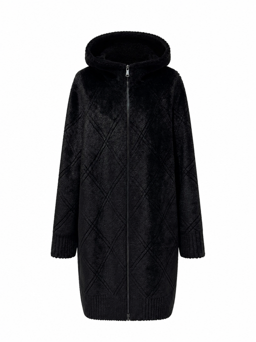Rei Reversible Faux Fur & Suede Coat in Black