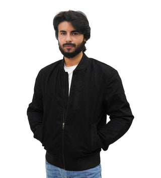 Burak Men’s Twill Safety Padded Motorcycle Bomber Jacket