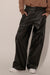 Harriet Women's Real Leather Zip Up Fly Cargo Pocket Pant Black