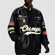 Oversized Faux Leather Racing Jacket | Unisex Racer