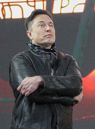 Elon Musk Genuine Leather Biker Jacket Black