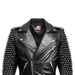 Men Black Biker Studded Leather Jacket