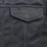 Downside Men's Motorcycle Leather Vest