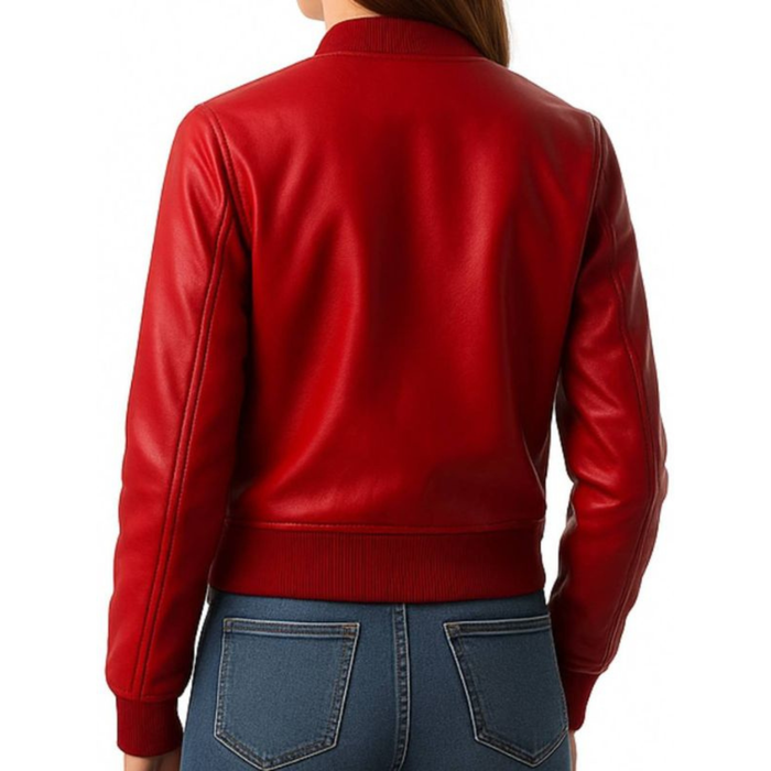 Audrey Leather Red Jacket – Stylish Women’s Red Leather Jacket