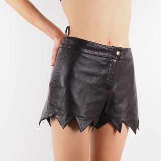 Alice Women's Real Leather Hot Fashion Shorts Black