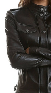 Isabella Women’s Black Leather Jacket