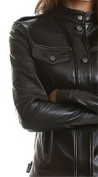 Isabella Women’s Black Leather Jacket
