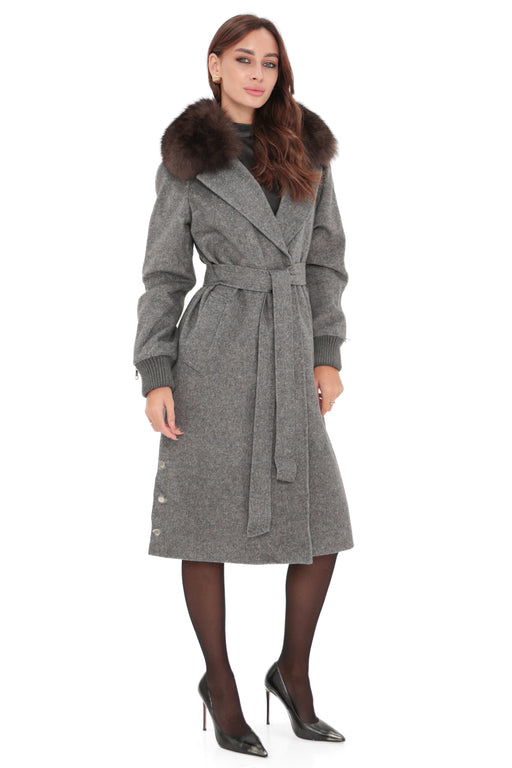 Genuine Polar Fox Wool Coat