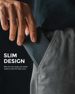 RFID Blocking Leather Credit Card Case 💳🖤 Double ID Window Wallet