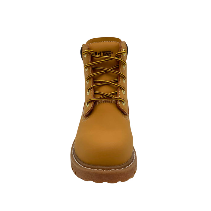 Kids' Tan Work Boot with Padded Collar & Lug Outsole