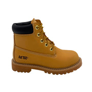 Kids' Tan Work Boot with Padded Collar & Lug Outsole